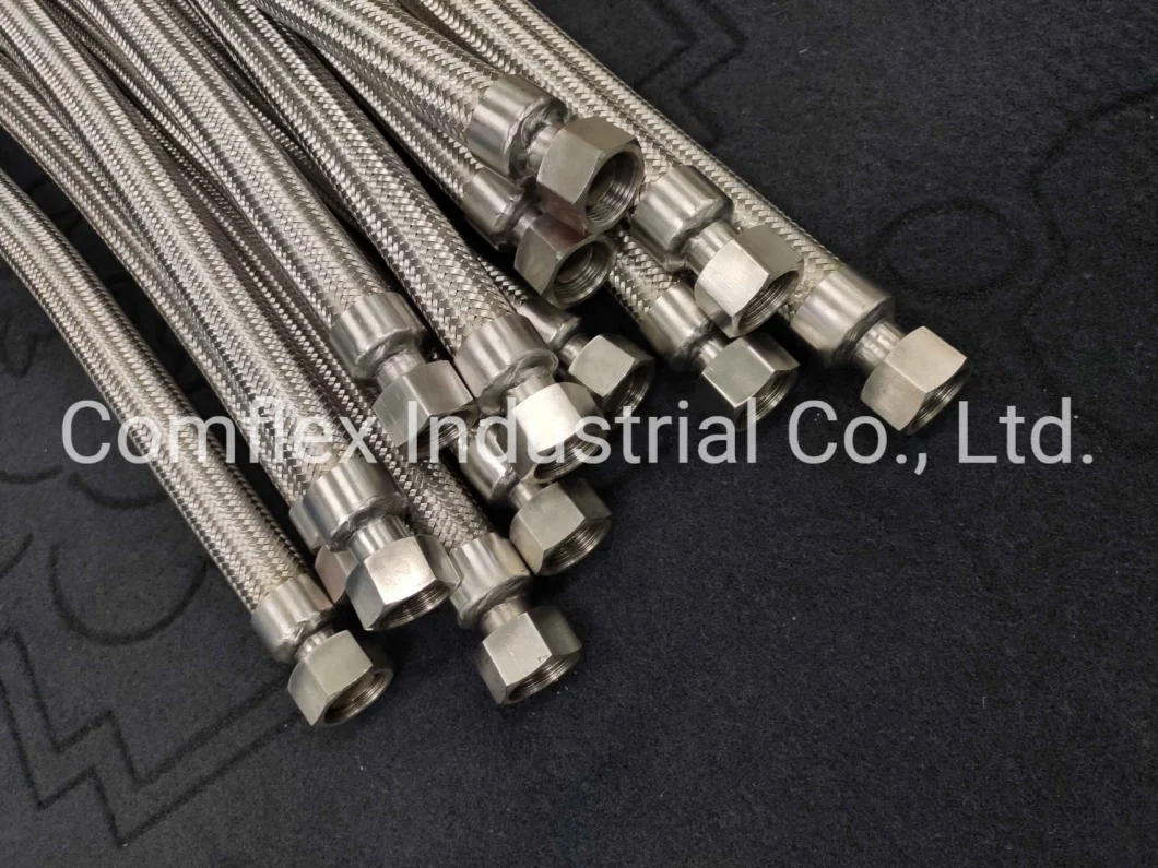 1/4-12" SS304 316 Corrugated Stainless Steel Braided Flexible Metal Tubing Pipe Hoses for Cooling or Heating Steam, Hydrocarbons, Gases^